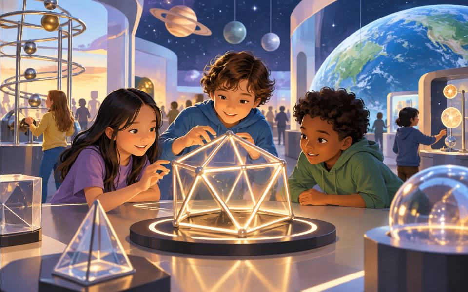 Illustration éditoriale d’une expérience scientifique interactive.
