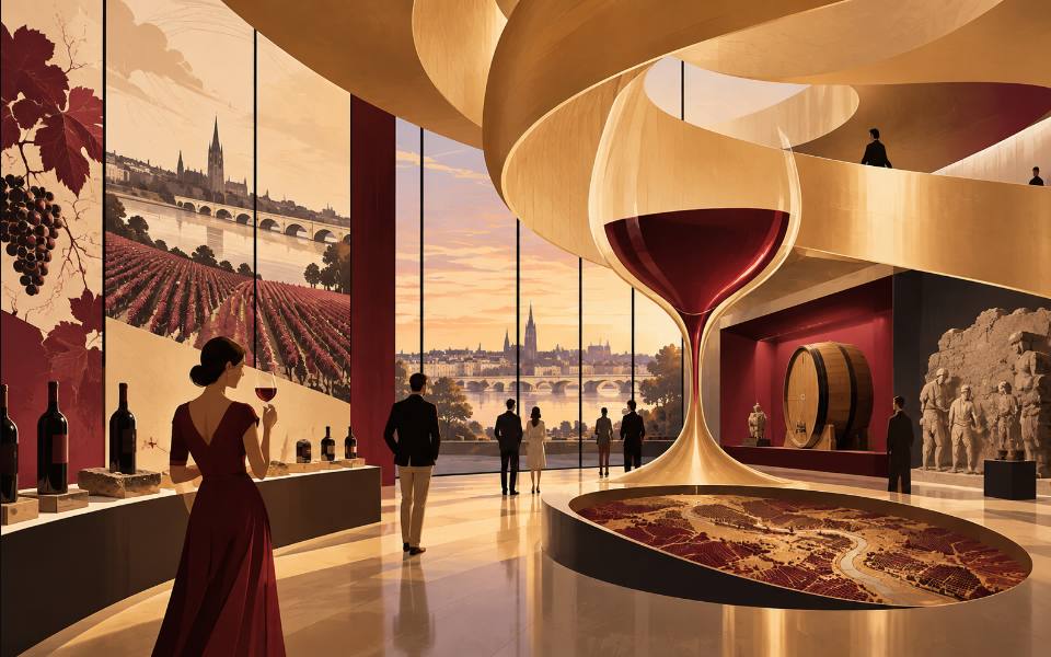 Illustration éditoriale d’une expérience autour des cultures du vin.